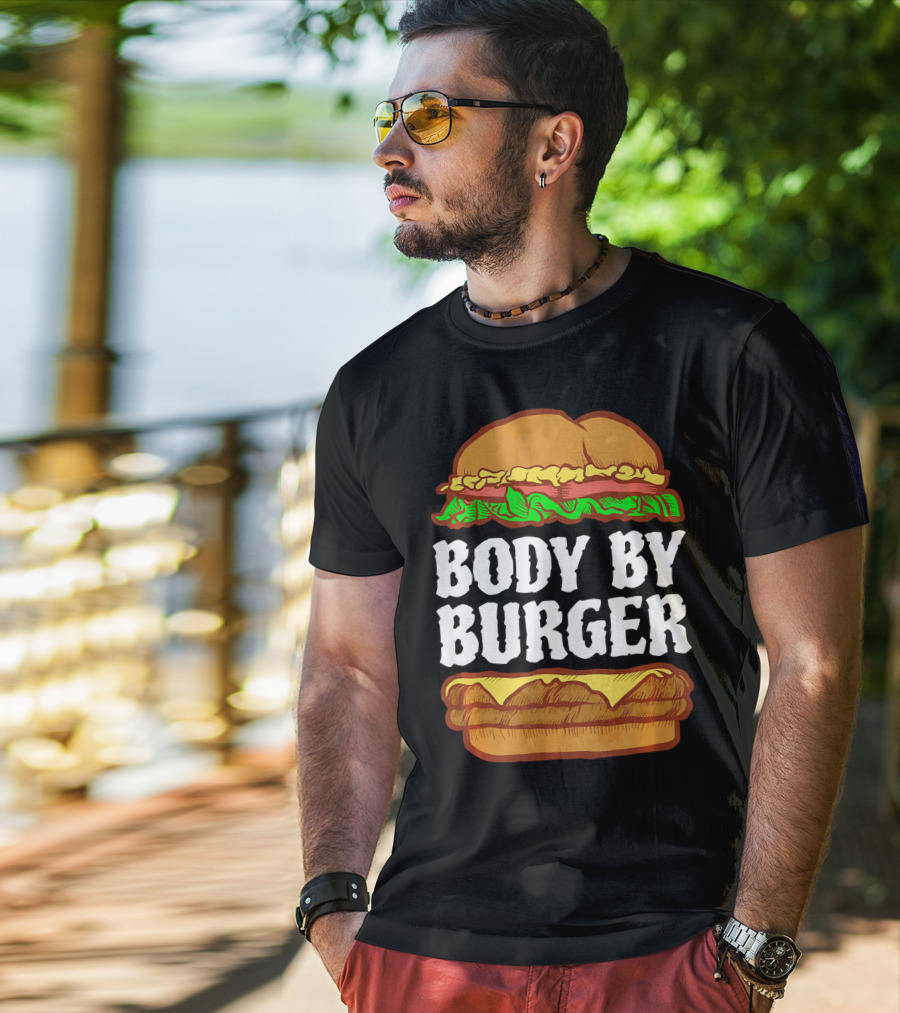 Body By Burger Hamburger Gym Funny T-Shirt