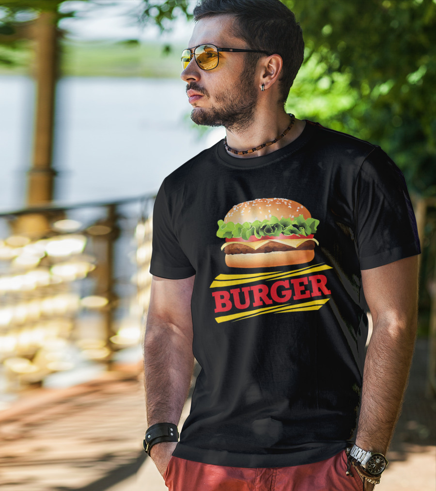 BURGER Cheeseburger Lettuce Meat Tomato Cheese Bun T-Shirt