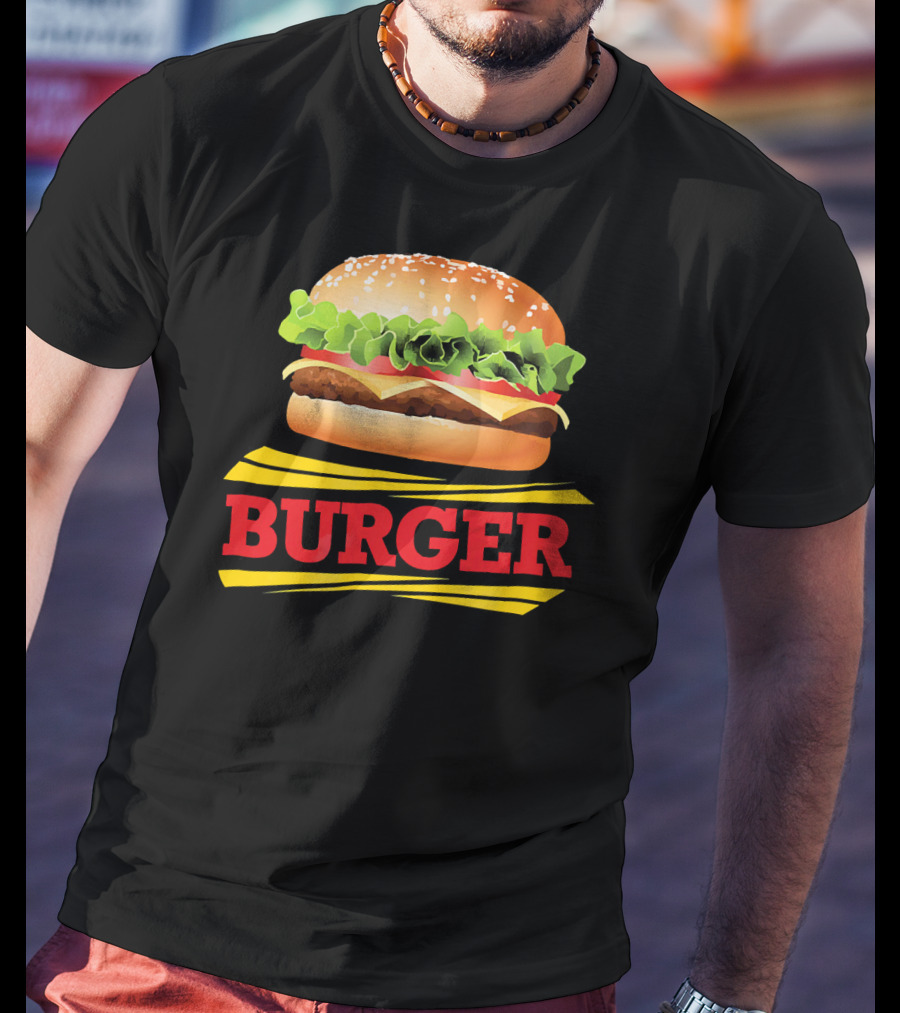 BURGER Cheeseburger Lettuce Meat Tomato Cheese Bun T-Shirt