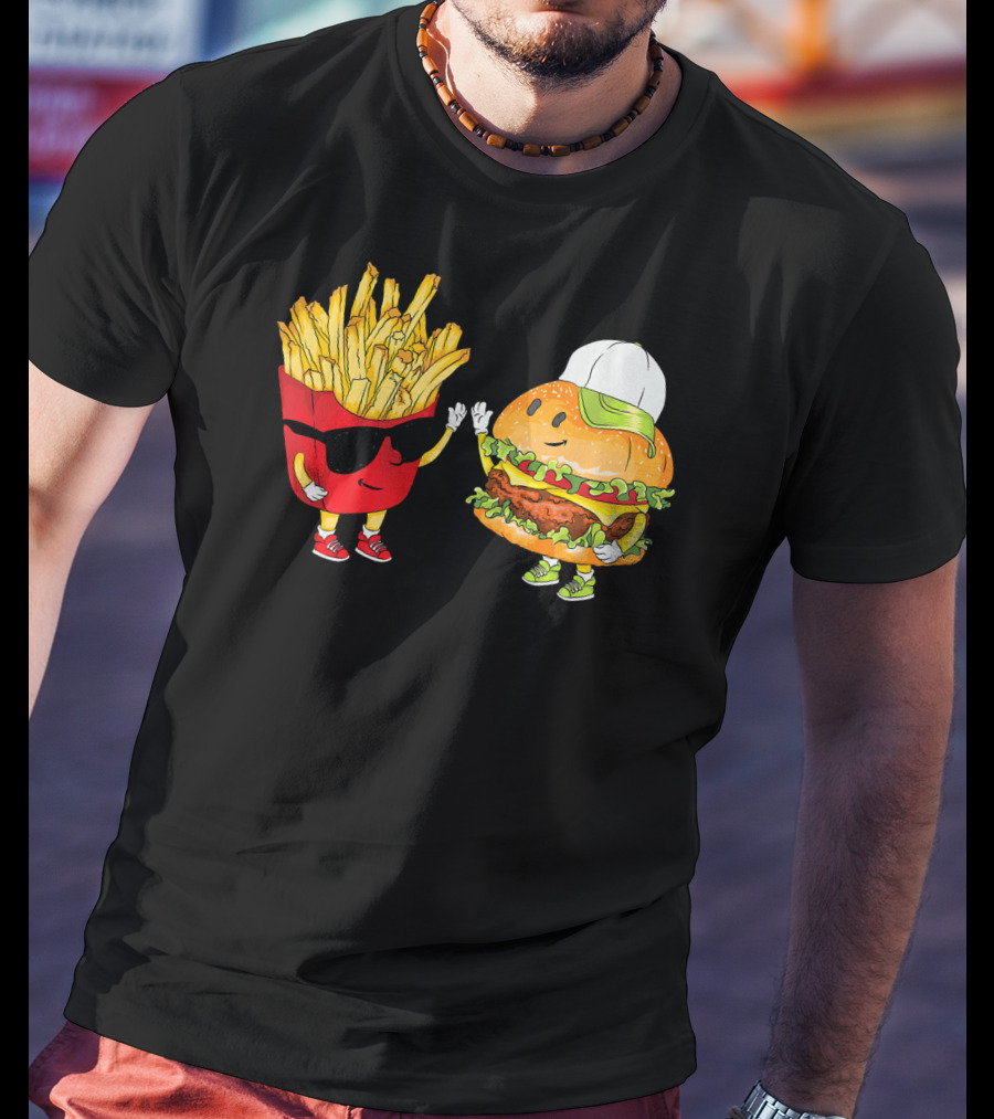 Hamburger Fries High Five Cool Fun Combo T-Shirt