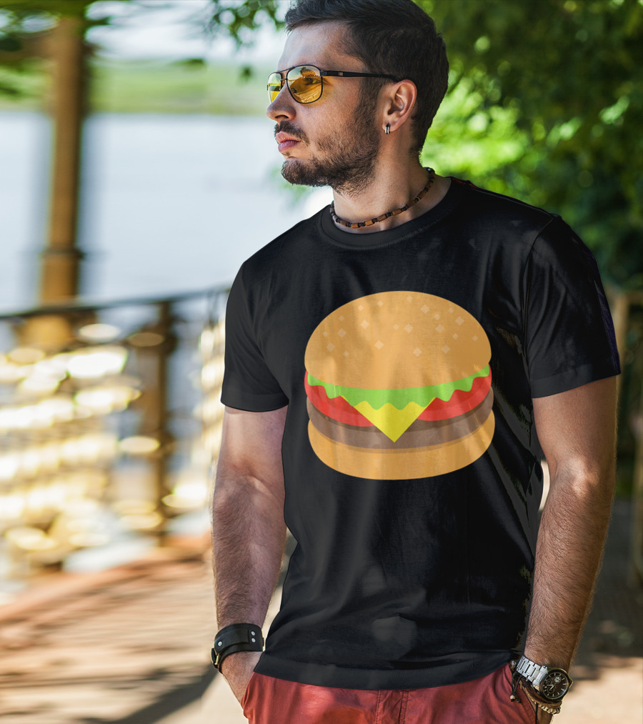 Hamburger Cheeseburger Emoji Emoticon Icon Burger T-Shirt
