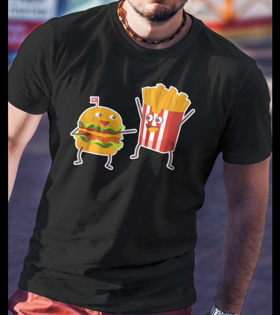Hamburger And French Fries Happy Dance Duo T-Shirt