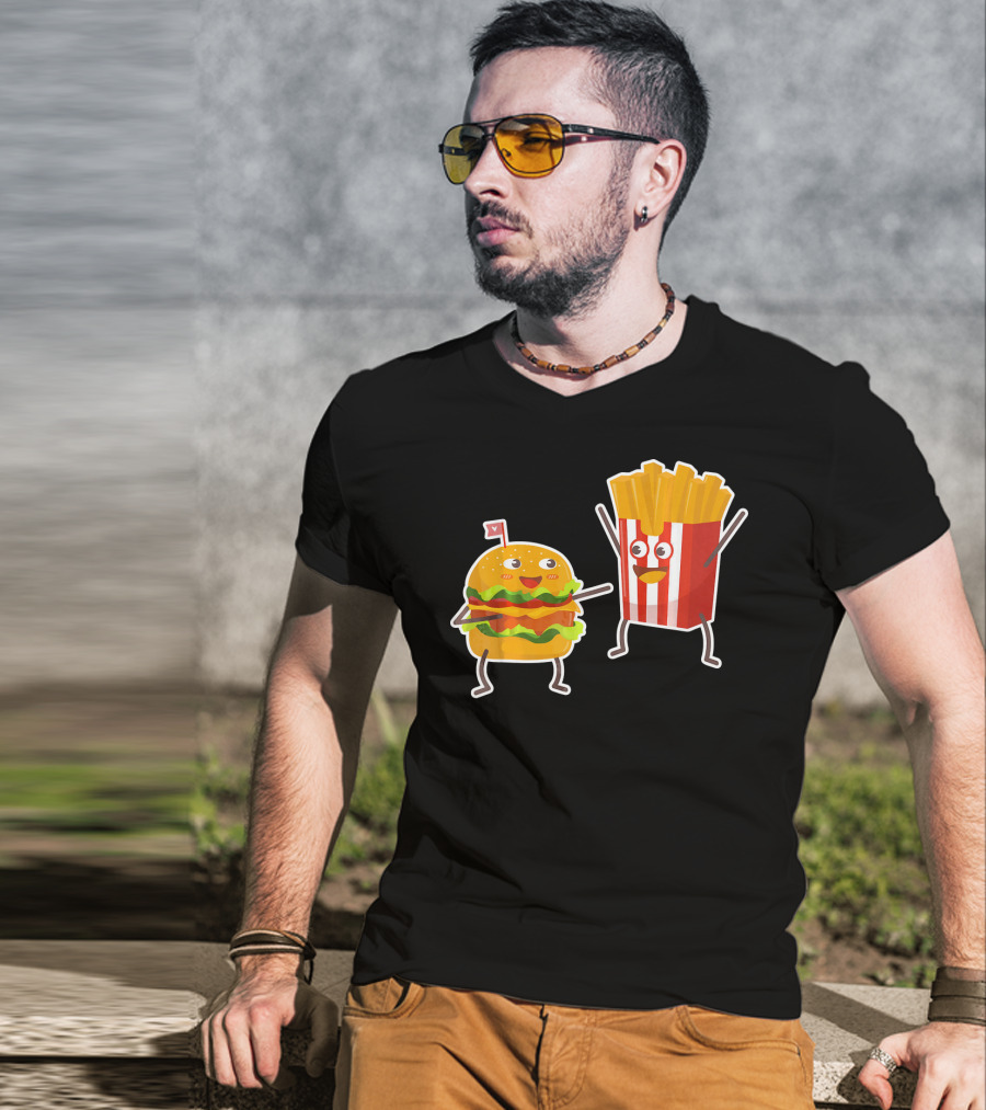 Hamburger And French Fries Happy Dance Duo T-Shirt