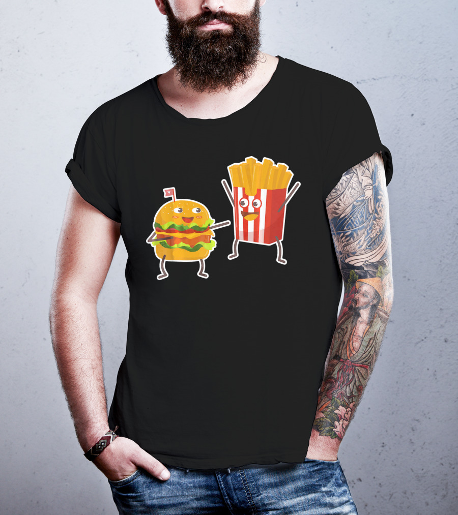 Hamburger And French Fries Happy Dance Duo T-Shirt