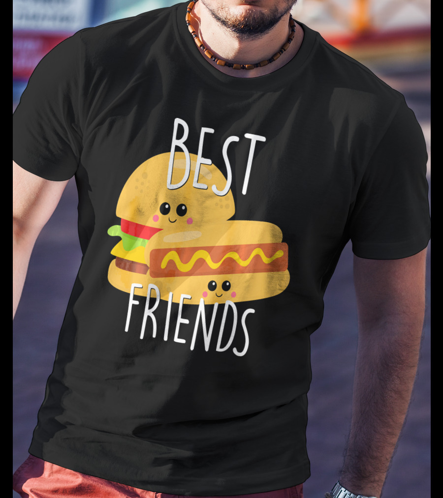 Best Friends Hot Dog And Burger Matching Duo T-Shirt