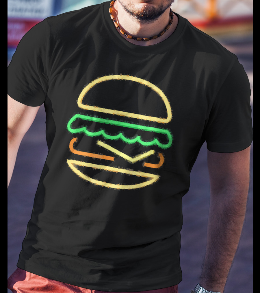 Burger Neon Style Of A Burger T-Shirt