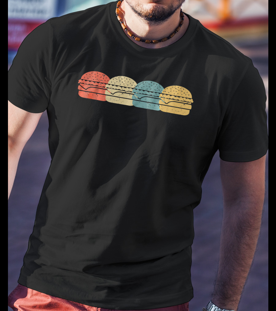Vintage Retro Hamburger Pop Art Cool Ham T-Shirt