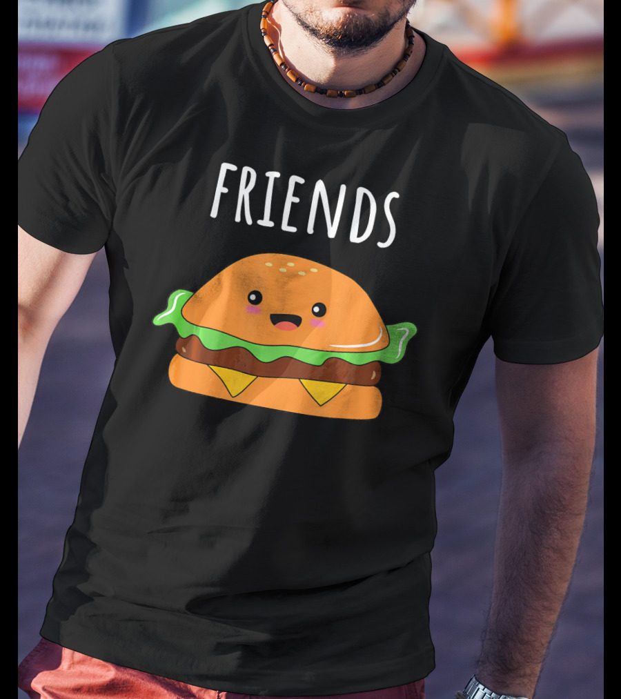 FRIENDS THE BURGER Matching Couples Mot T-Shirt