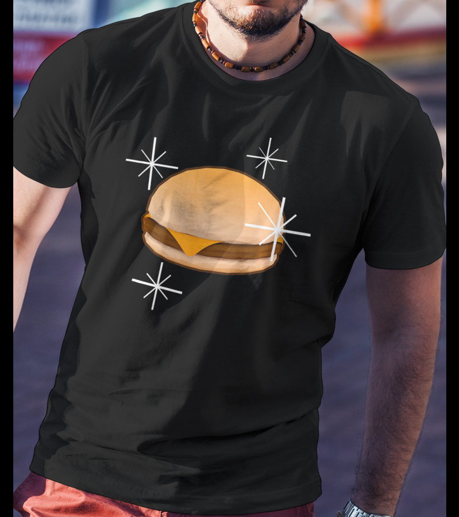 Random Cheese Burger With Stars T-Shirt
