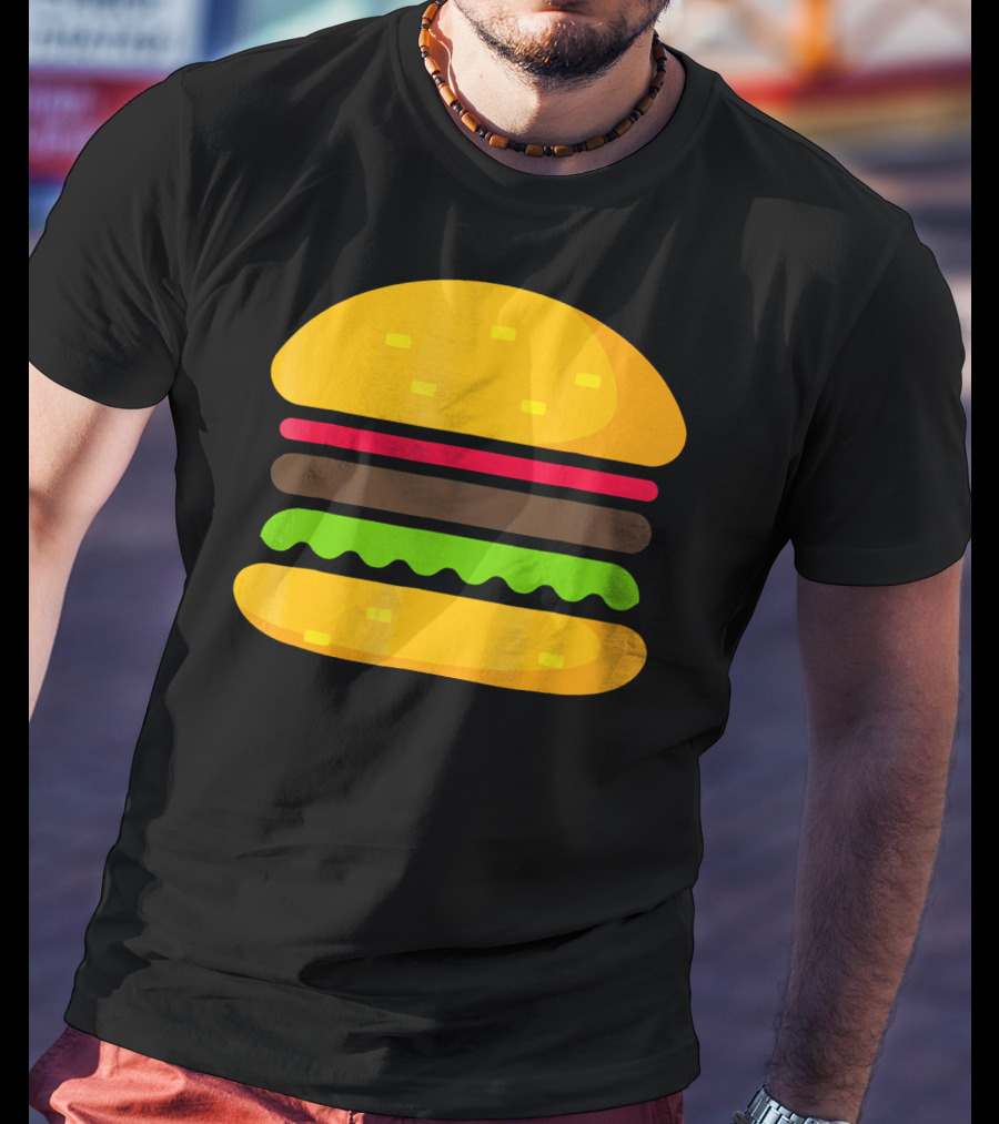 Minimalist Hamburger Layers Striped T-Shirt
