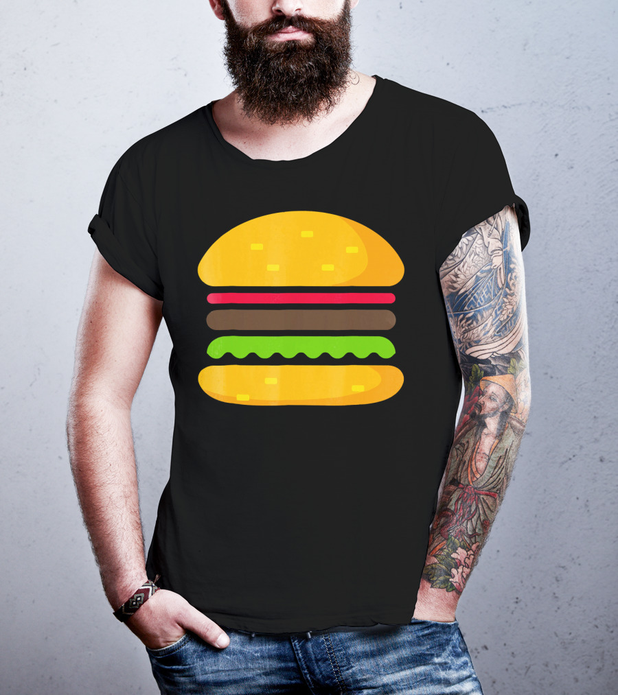 Minimalist Hamburger Layers Striped T-Shirt