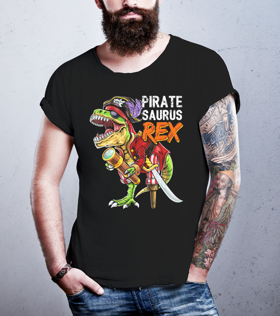 Pirate Saurus Rex Dinosaur Pirate Hat T-Shirt