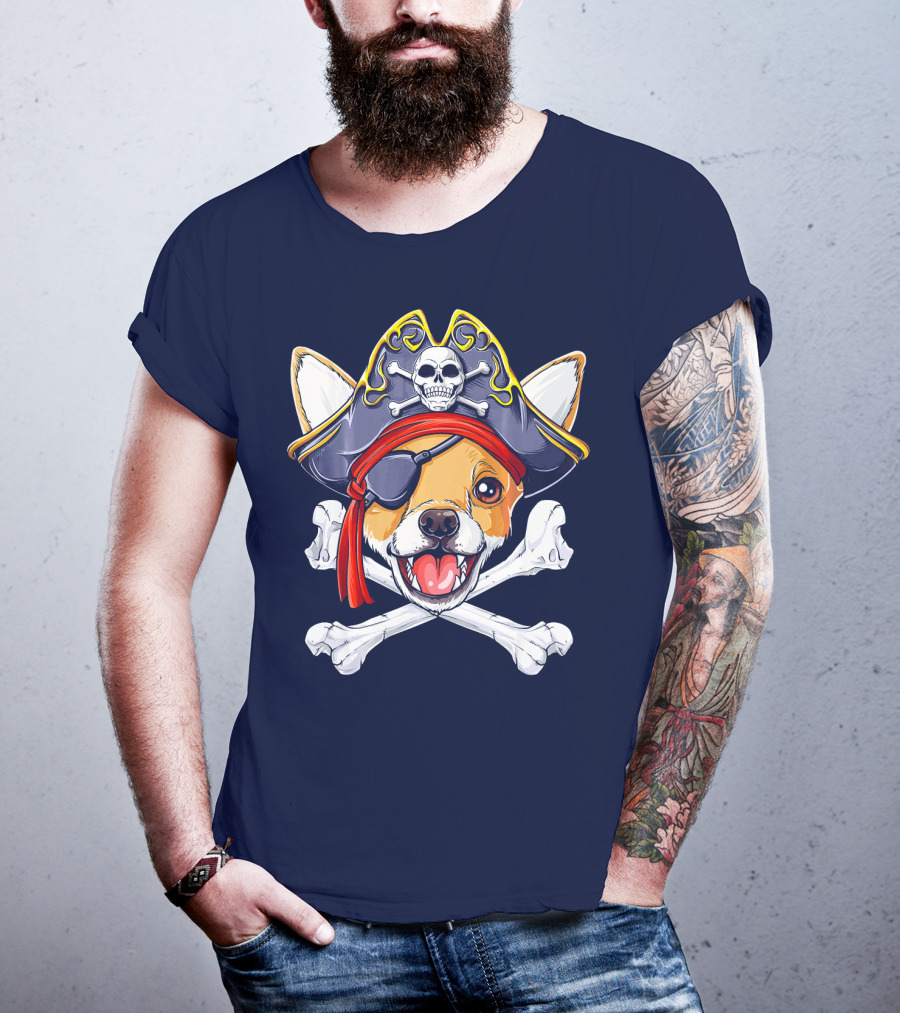 Buccaneer Chihuahua With Skull And Crossbones Bandana T-Shirt