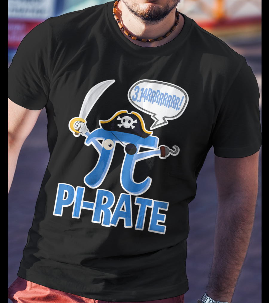 Pi-Rate 3.14rrrrr Pirate Happy Pi Day Math T-Shirt