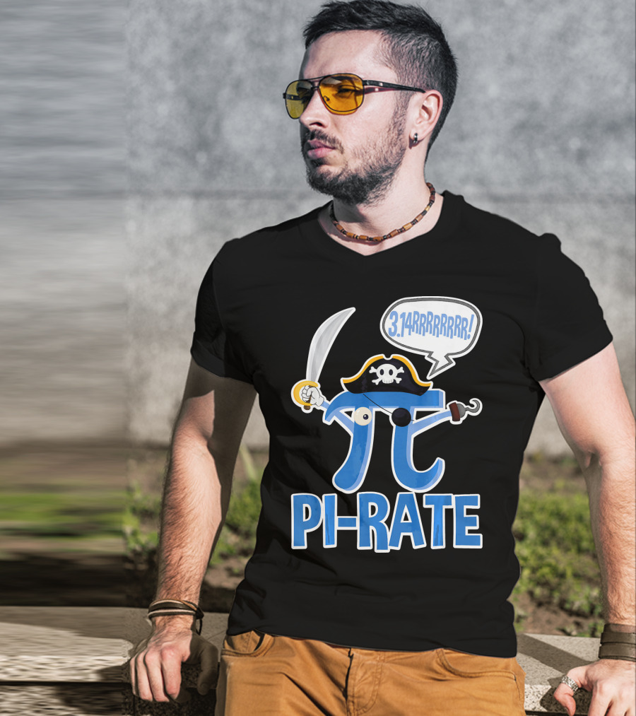 Pi-Rate 3.14rrrrr Pirate Happy Pi Day Math T-Shirt
