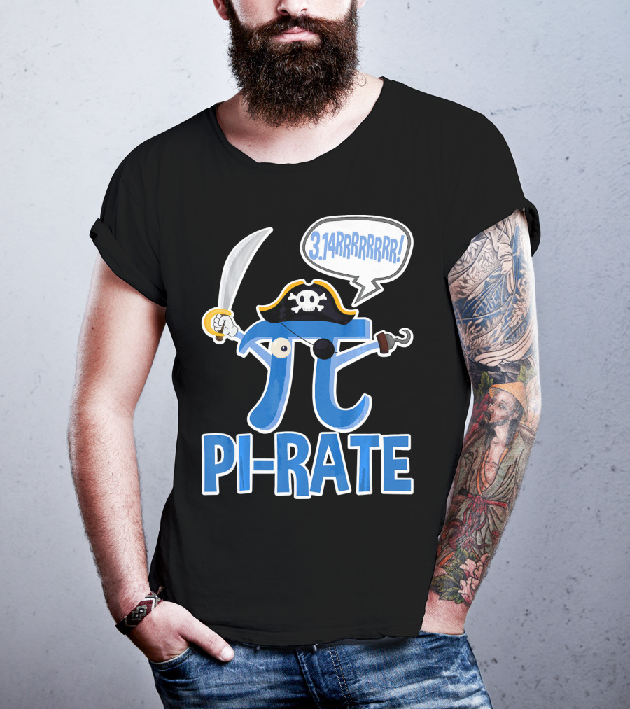 Pi-Rate 3.14rrrrr Pirate Happy Pi Day Math T-Shirt