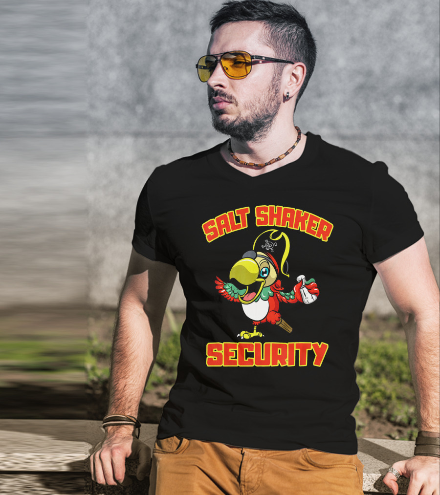 Salt Shaker Security Pirate Macaw T-Shirt