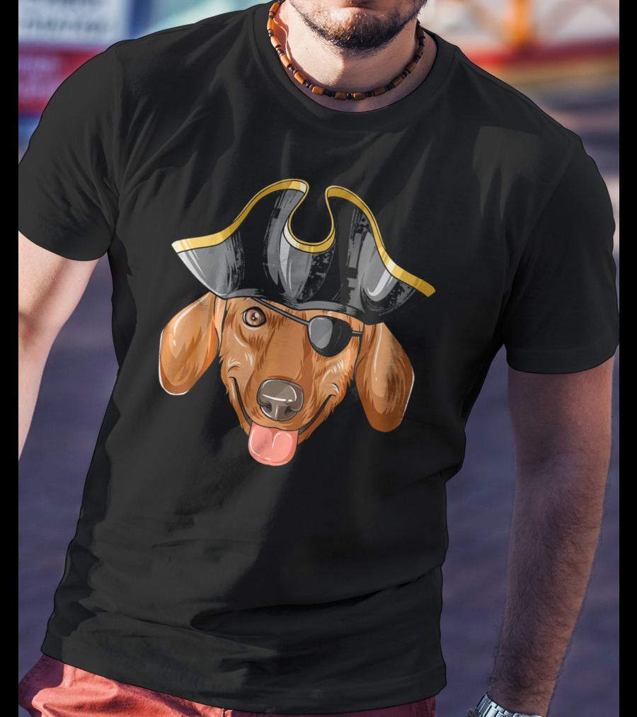 Pirate Dachshund With Pirates Hat And Eye Patch T-Shirt