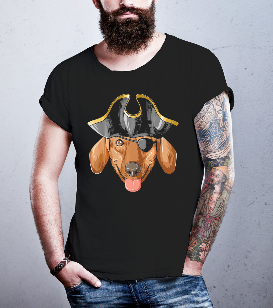 Pirate Dachshund With Pirates Hat And Eye Patch T-Shirt