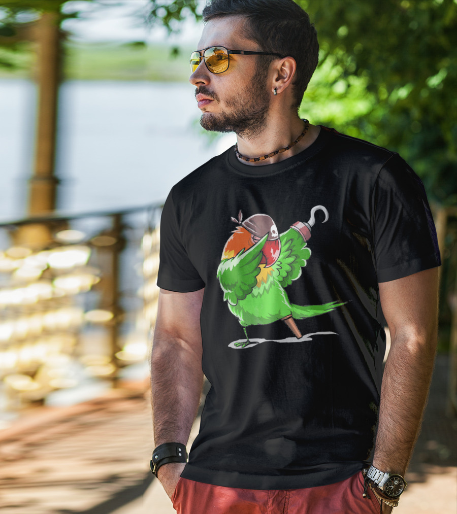 Gasparilla Pirate Parrot Dabbing With Peg Leg And Hook T-Shirt