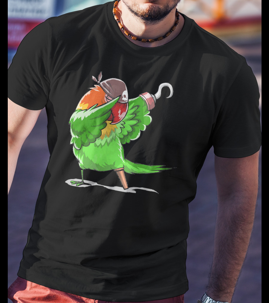 Gasparilla Pirate Parrot Dabbing With Peg Leg And Hook T-Shirt
