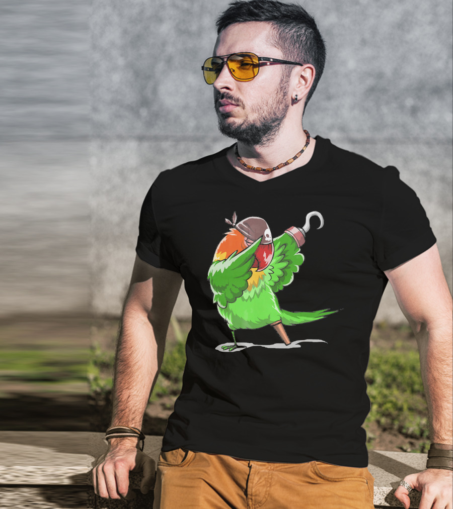 Gasparilla Pirate Parrot Dabbing With Peg Leg And Hook T-Shirt