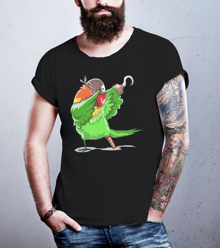 Gasparilla Pirate Parrot Dabbing With Peg Leg And Hook T-Shirt
