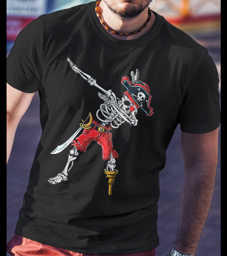 Dabbing Skeleton Pirate Dancing Halloween Kids Jol T-Shirt