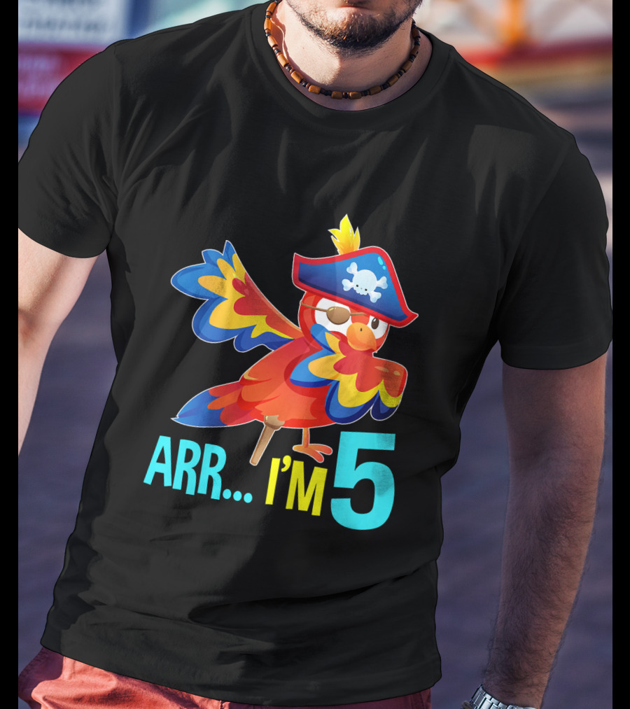 Arr I'm 5 Dabbing Parrot Pirate Kids T-Shirt
