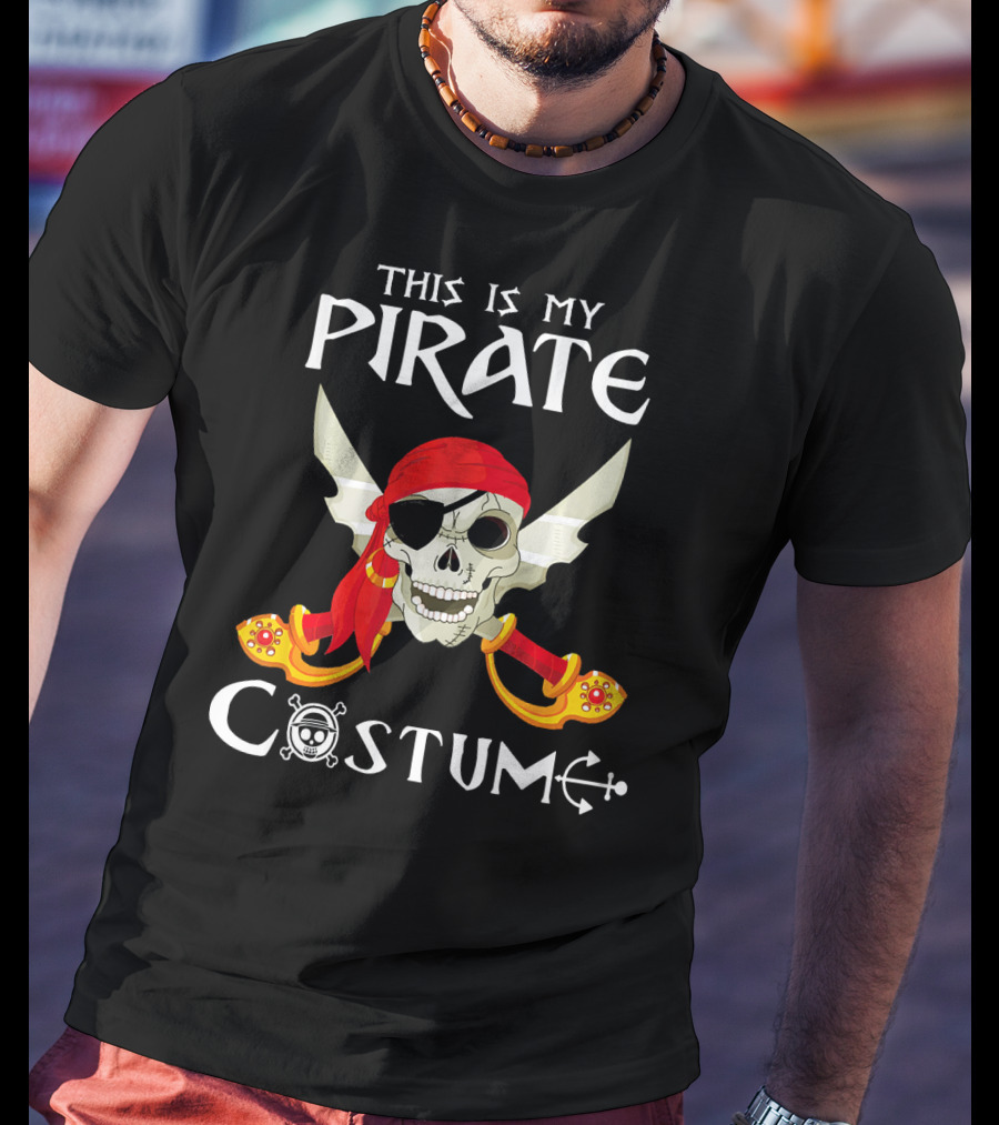 This Is My Pirate Costume Skull With Swords And Eyepatch T-Shirt