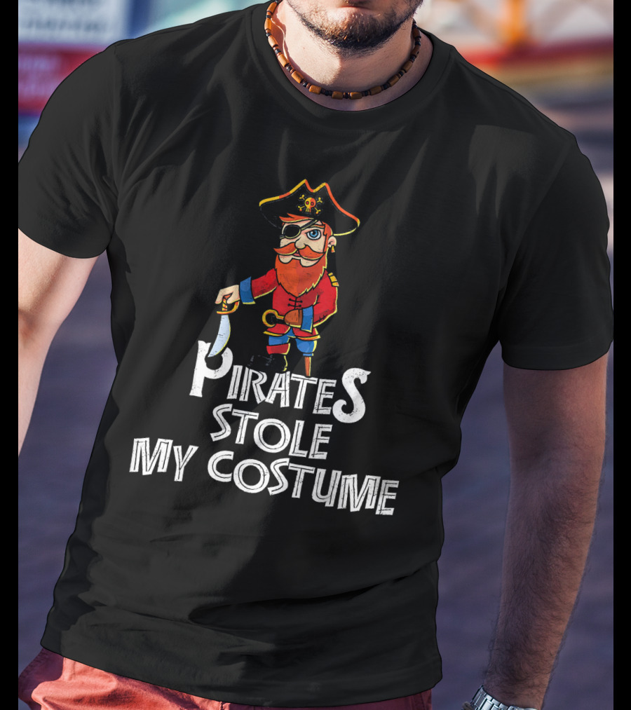 Pirates Stole My Costume Pirate With Red Beard T-Shirt