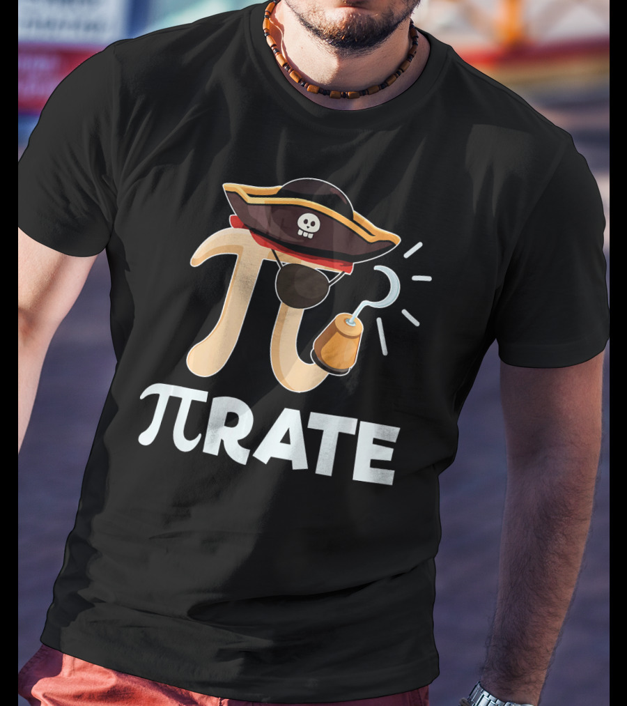 Pi Pirate Pi Day Math Pun Pirate Hat Hook T-Shirt