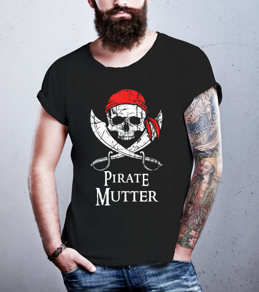 Pirate Mutter Classic Skull And Crossbones Emblem T-Shirt