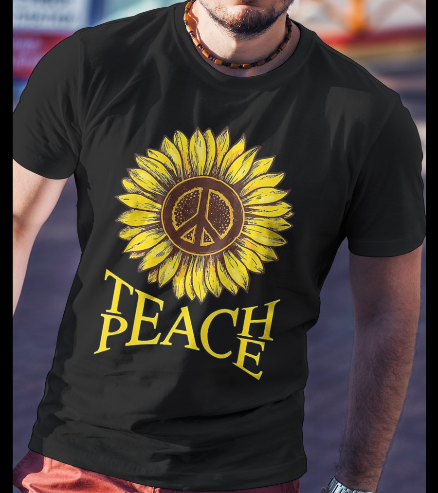 Teach Peace Sunflower Peace T-Shirt