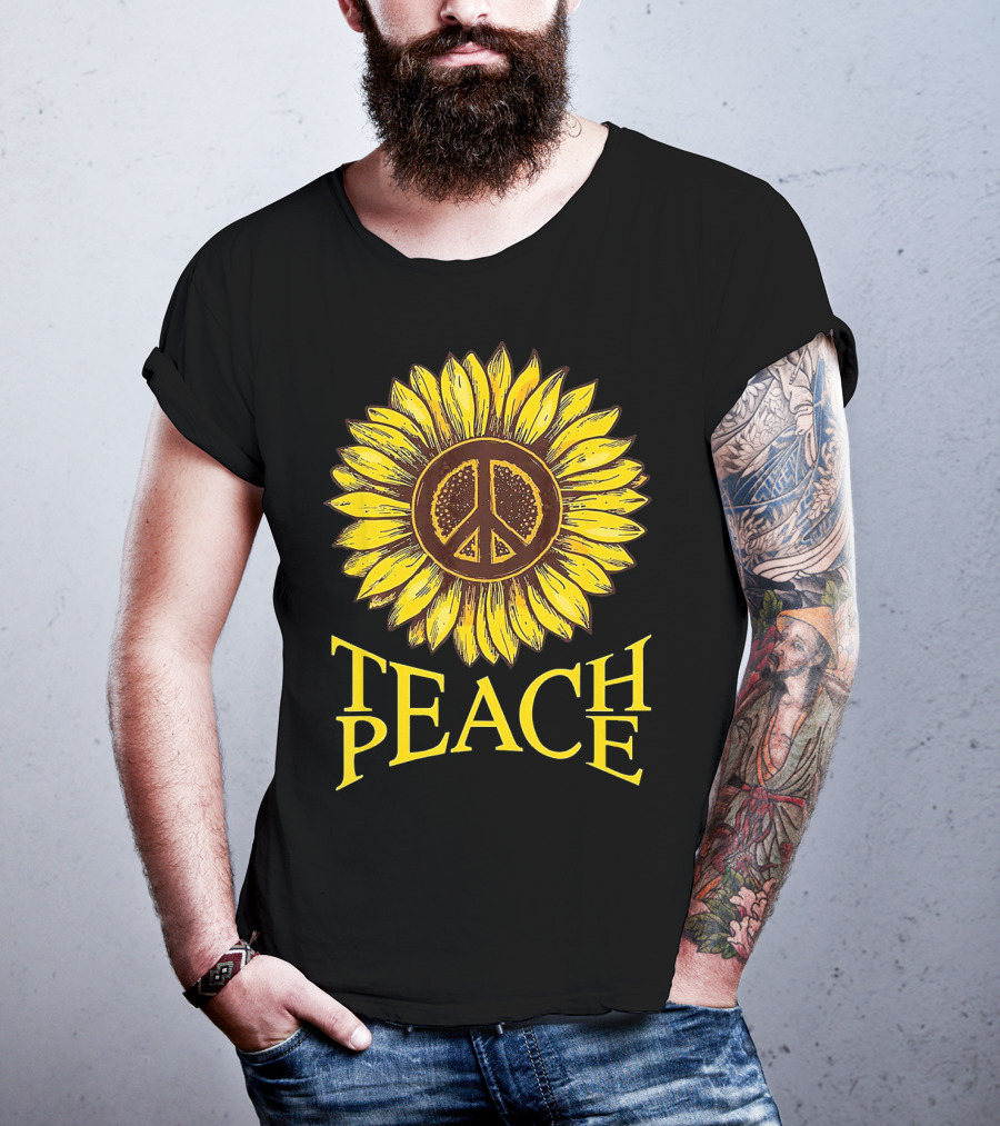 Teach Peace Sunflower Peace T-Shirt