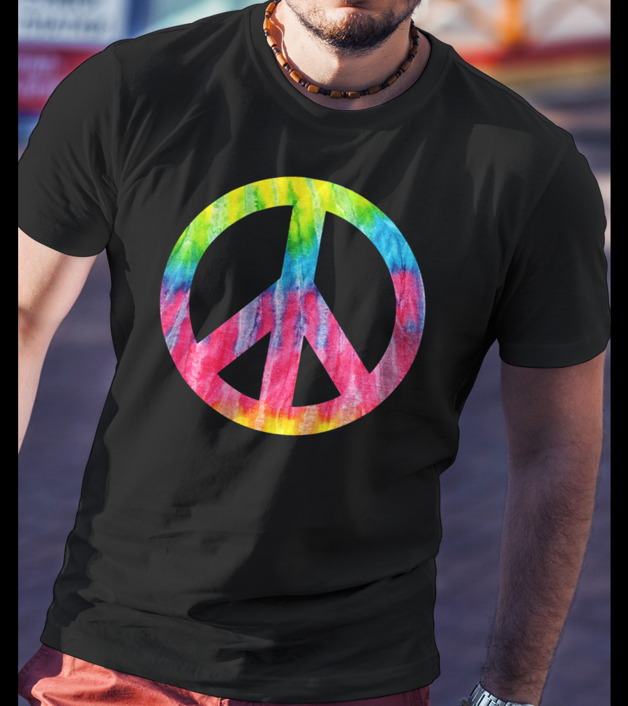 Tie Dye Peace Sign Hippie 60s 70s Halloween Costume T-Shirt