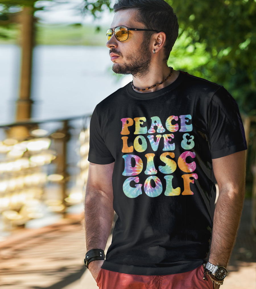 Peace Love And Disc Golf Tie Dye T-Shirt