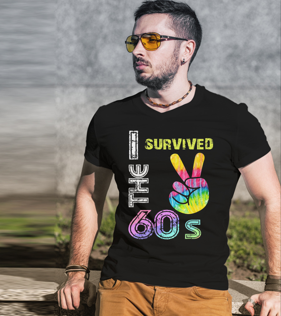 I Survived The 60s Tie-Dye Peace Sign T-Shirt