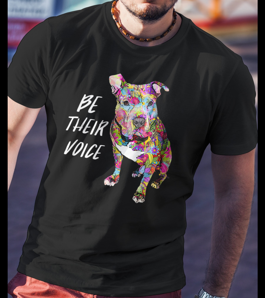 Be Their Voice Pitbull Hippie Peace Love T-Shirt