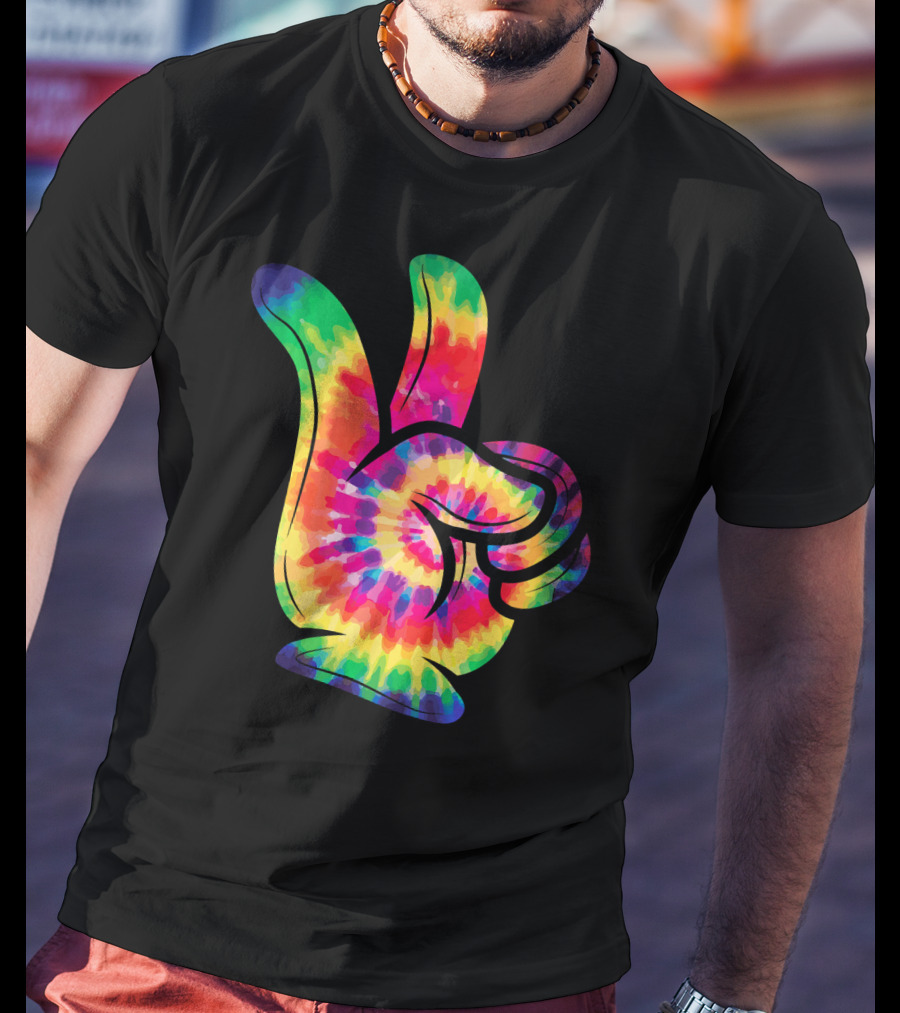 Peace Sign Tie-Dye Hippies Love 60s 70s Colorful T-Shirt