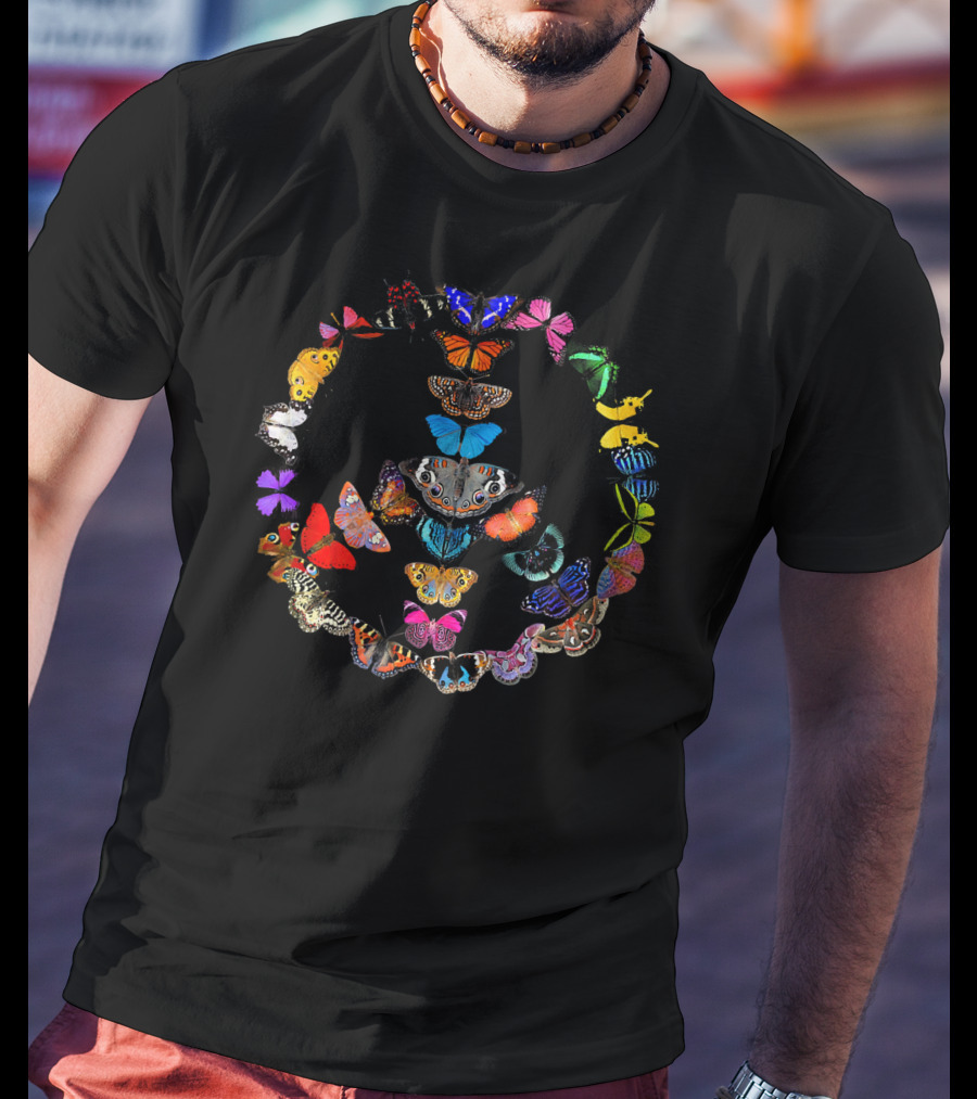 Peace Sign Butterfly Circle Harmony T-Shirt