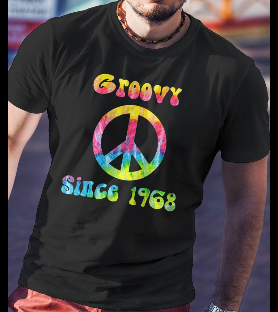 Groovy Peace Sign Tie-Dye Vibes Since 1968 T-Shirt