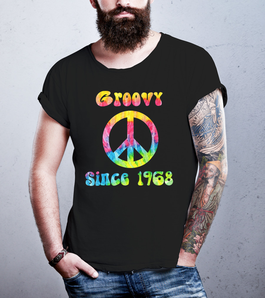 Groovy Peace Sign Tie-Dye Vibes Since 1968 T-Shirt