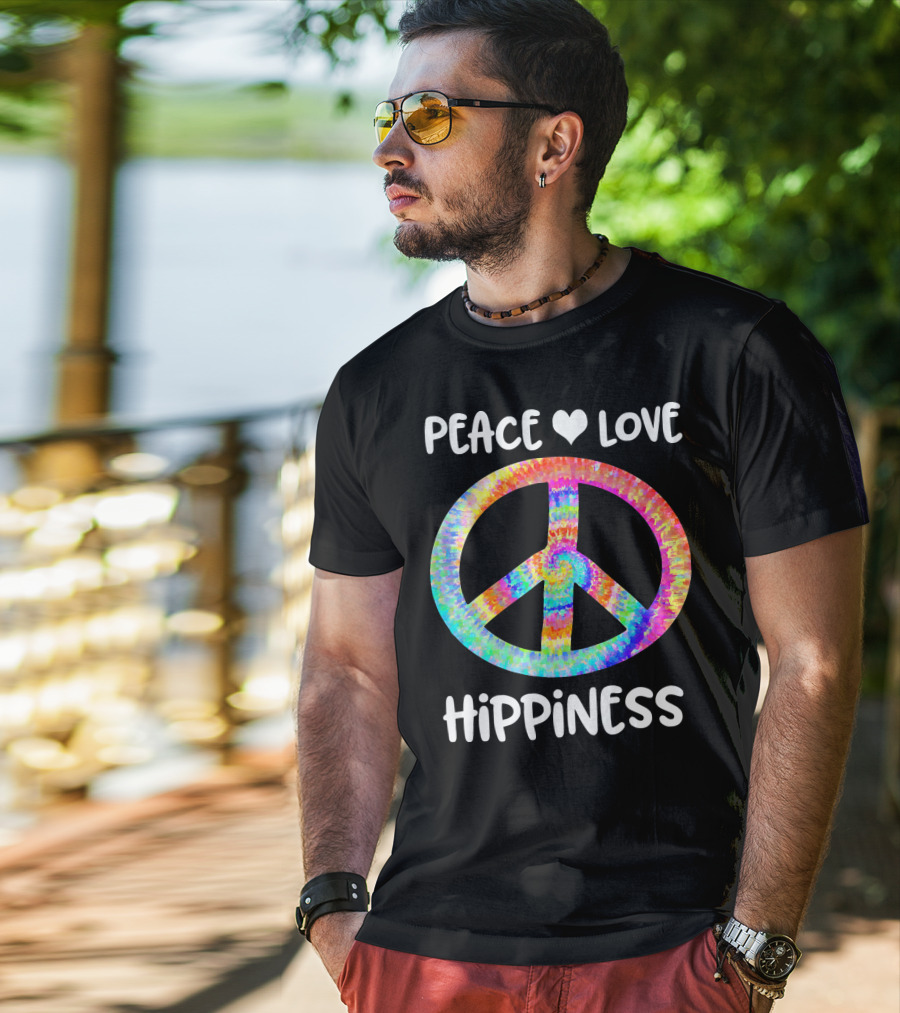 Peace Love Hippiness Tie Dye Peace Sign T-Shirt