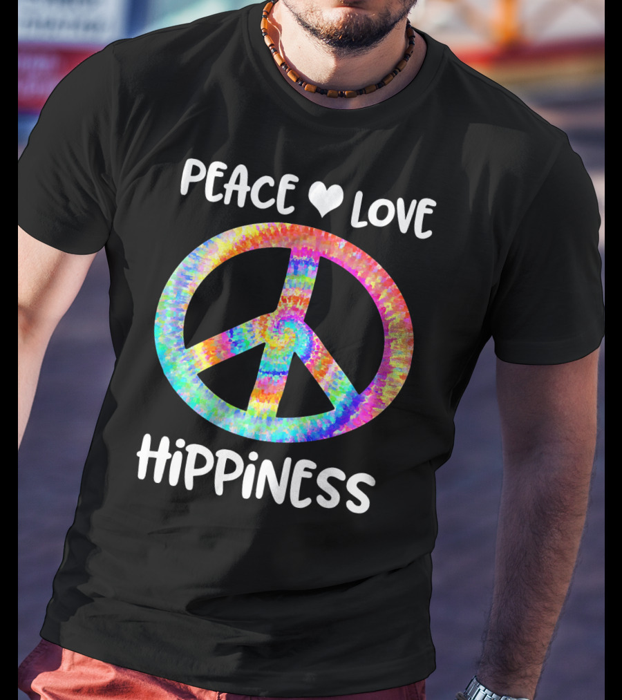 Peace Love Hippiness Tie Dye Peace Sign T-Shirt