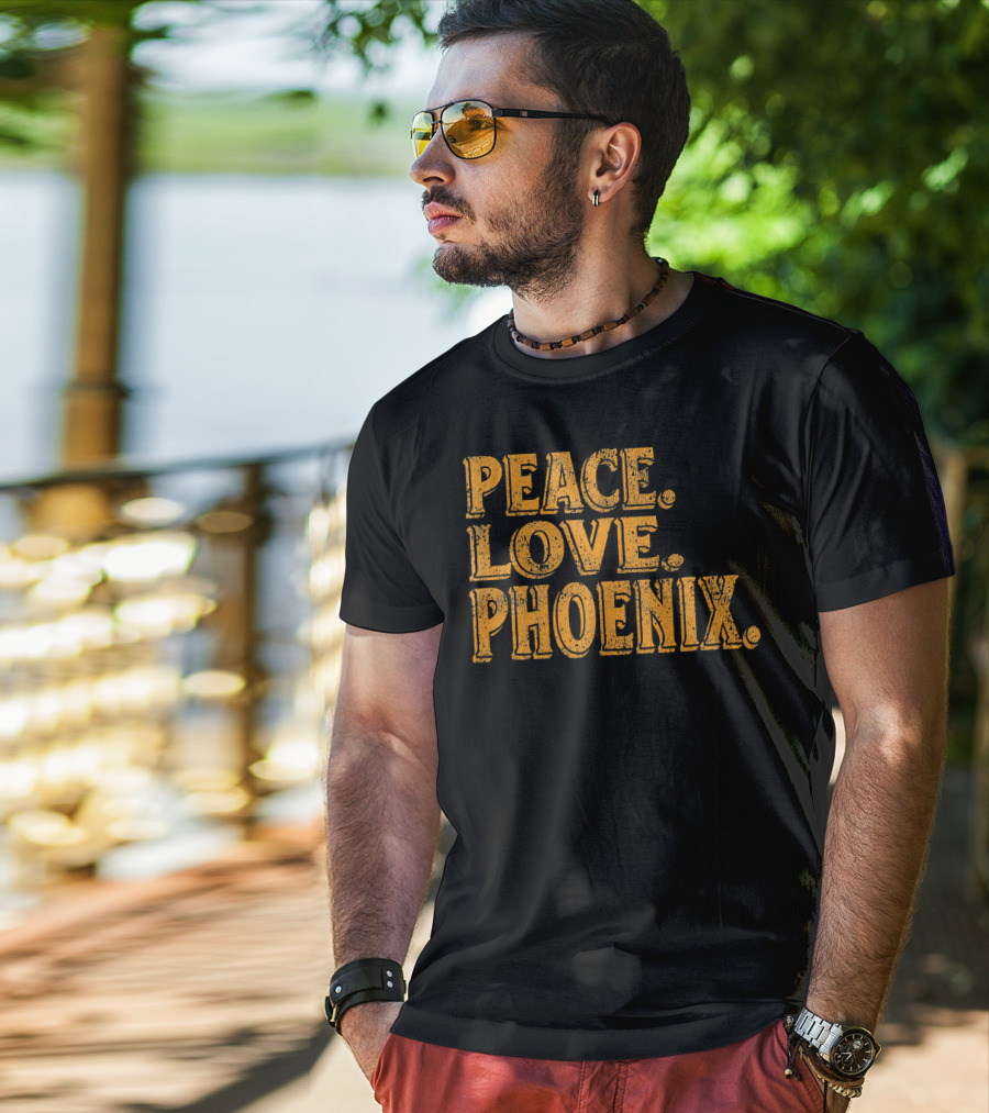 Peace Love Phoenix Retro Vibes Arizona T-Shirt