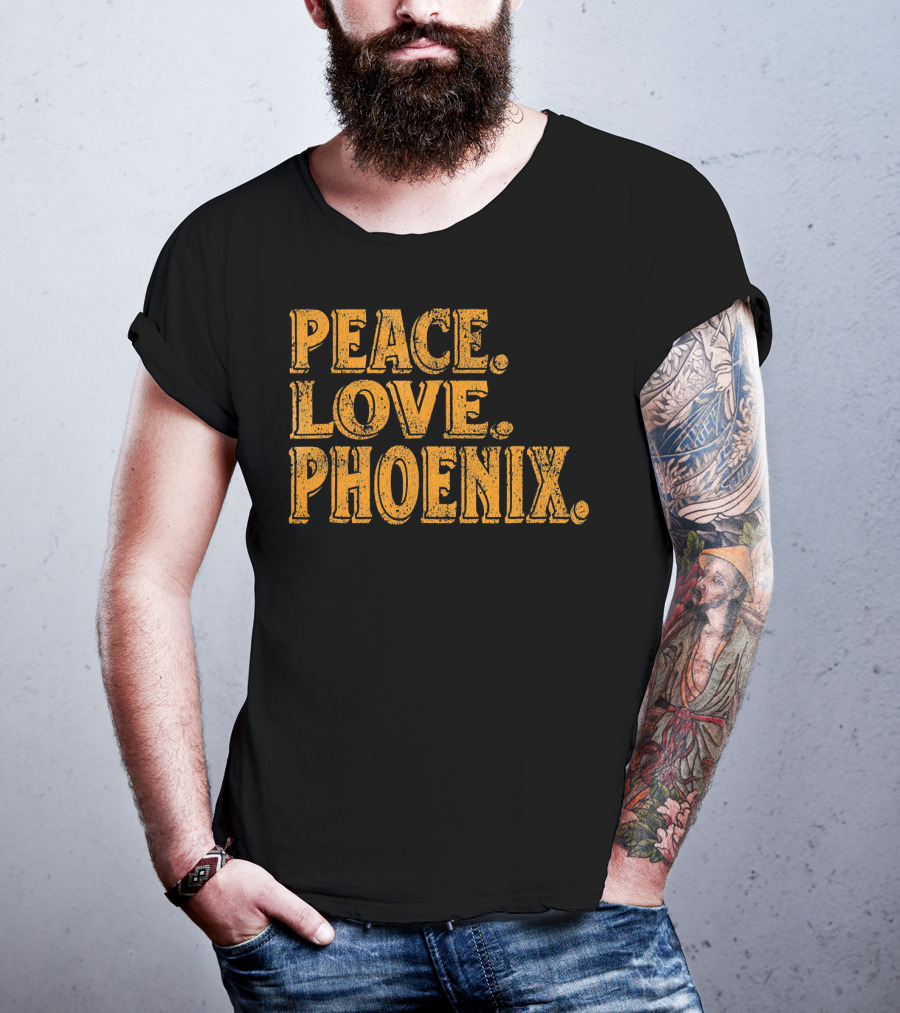 Peace Love Phoenix Retro Vibes Arizona T-Shirt