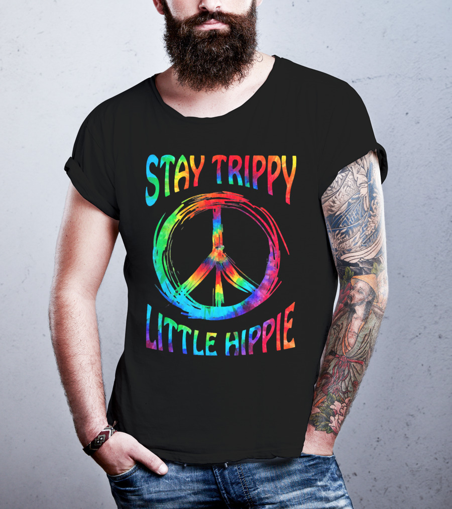Stay Trippy Little Hippie Peace Day Rainbow Peace T-Shirt