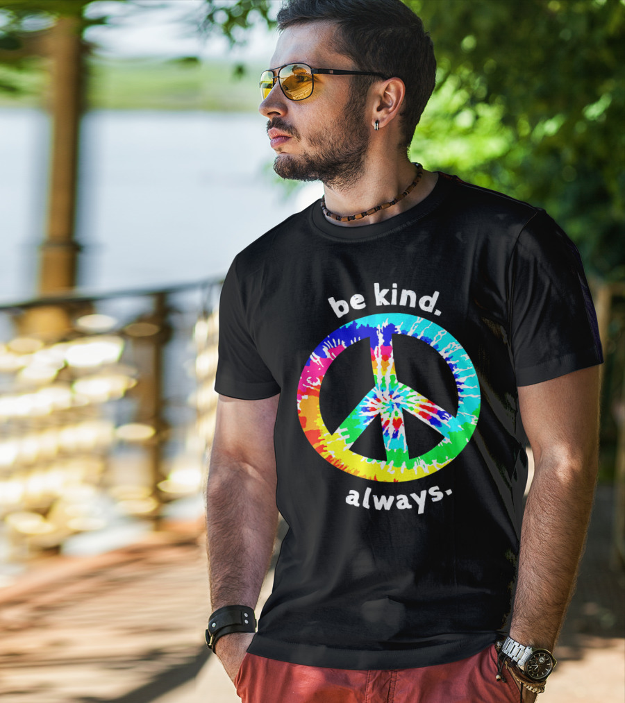 Be Kind Always Tie Dye Peace Sign T-Shirt