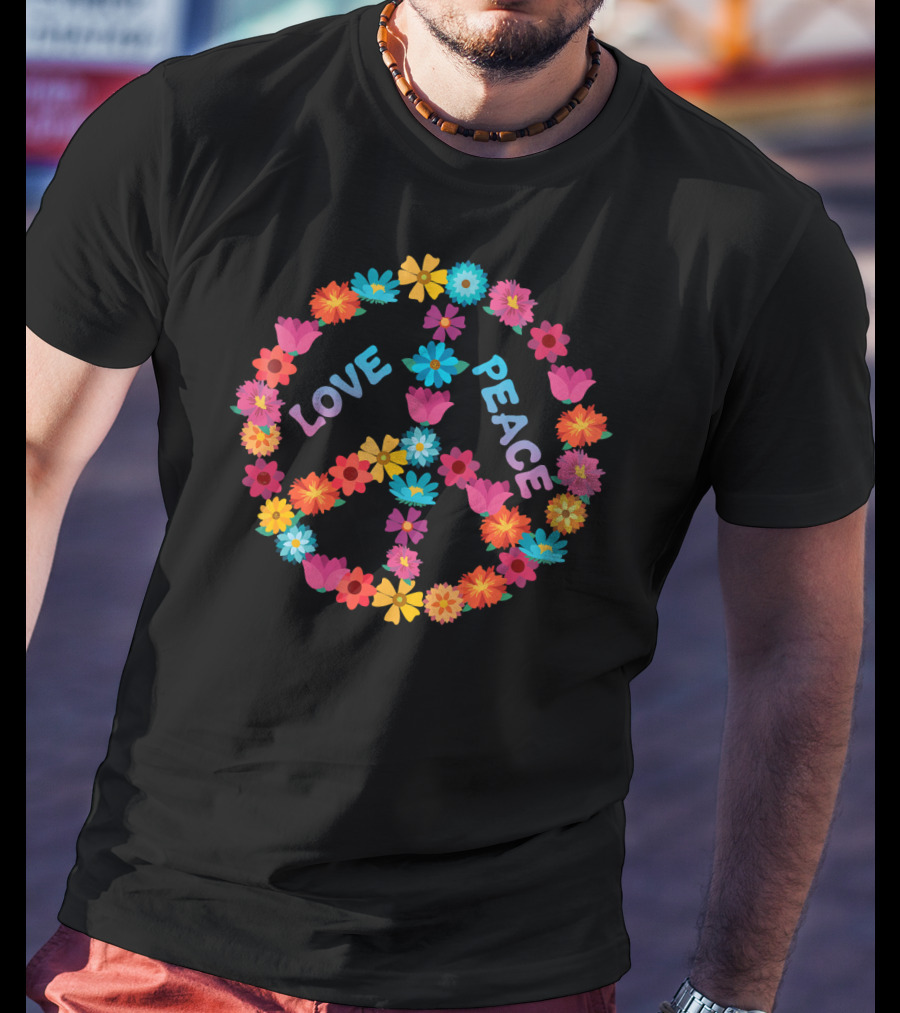 Love Peace Flower Vintage Sign T-Shirt
